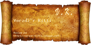 Verzár Kitti névjegykártya